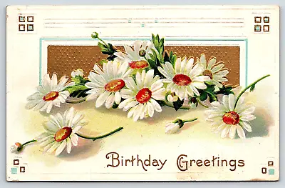 Original Old Vintage Antique Postcard Birthday Greetings Flowers Embossed • $5.99