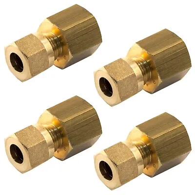 £18.95 • Buy 6mm COPPER COMPRESSION FITTING To 1/4  BSP FEMALE THREAD PIPE LPG PACK OF 4