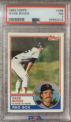 1983 Topps #498 Wade Boggs ROOKIE RC PSA 7 Graded Baseball Card Boston Red Sox • $19.99