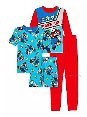 SUPER MARIO BROS Pajamas Boys Size 6 8 Luigi Shirt Shorts Pants Set Nintendo NWT • $29.95