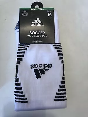 Adidas Soccer Team Speed Pro White Socks Size Medium Brand 🔥 New Free Ship • $14.95