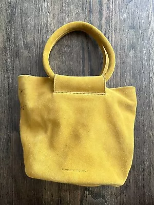 Monserat De Lucca Yellow Leather Suede Purse Top Handle READ • $28