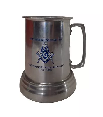 Free Mason Aluminum Mug Clear Bottom Beer Mug 200th University 1776-1976 • $22