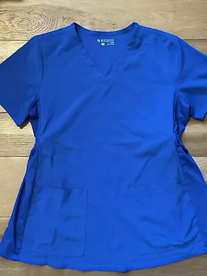 Med Couture Women's Maternity Scrub Top / Large/ Royal Blue 8459 Toggle Sides • $19.98