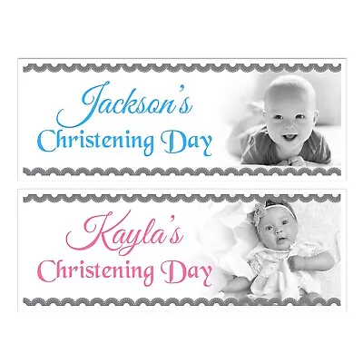 Personalised Christening Communion Banner Holy Baptism Photo  Wall Decorations • £4.99