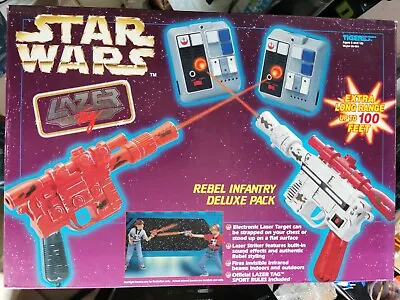 Star Wars Han Luke Blaster Gun Lazer Tag Game VINTAGE Tiger Electronics • £83.99