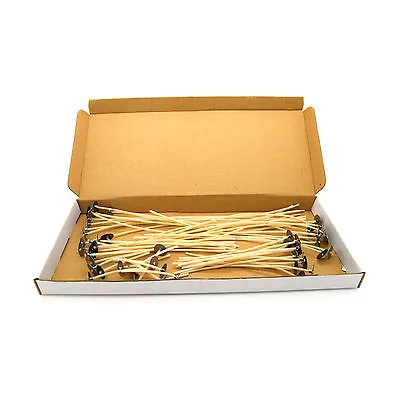 10 Cm / 4 Inch High Quality Pre Waxed Wicks With Sustainers For Candle Making ☯ • £2.41