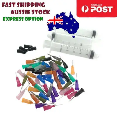 3pcs 10cc Syringe + 50pcs 14G-30G Dispensing Needles Set Liquid Dispenser For SM • $14.93