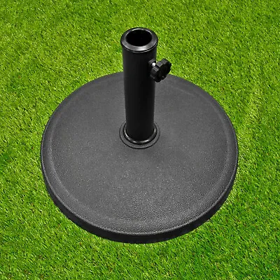 Black Iron Round Umbrella Parasol Base Stand Patio Outdoor Garden Heavy 12kg • £16.95
