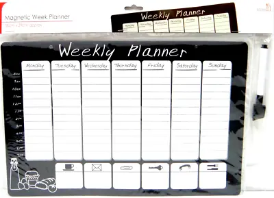 Magnetic Weekly Planner Organiser Calendar Memo Board Wipeable Fridge Planner • £4.95