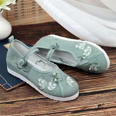 £20.42 • Buy Chinese Style Women Round Head Shoes Embroidered Shoes Old Beijing Cloth Shoes