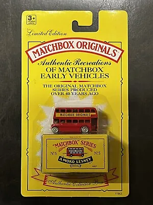 MATCHBOX ORIGINALS NO.5 - LONDON BUS - MB963 - 1992 Authentic Recreation • $4.99