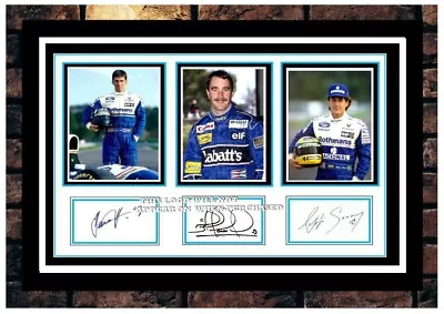 115 Damon Hill Nigel Mansell Ayrton Senna Signed A4 Photo/framed/unframed Pp • £8.40