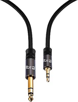 3.5mm To 6.35mm 1/4 Inch Small To Big Mono Jack Audio Cable Plug Patch Lead Amp • £5.25