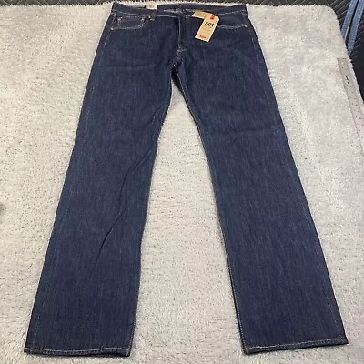 Levi's Mens Original 501  Blue Button Fly Straight Denim Jeans 36 X 34 • $48