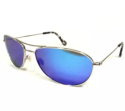 Maui Jim Sunglasses Baby Beach MJ-245-17 Silver Wire Aviators With Blue Lenses • $249.99