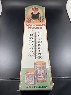 Bristol Craft Maxwell House Coffee Wooden Thermometer Wall Sign 18  Sealed • $44.95