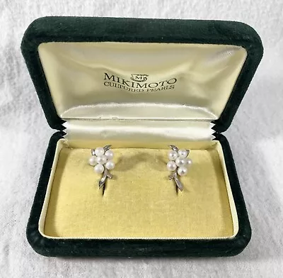 Mikimoto Sterling Silver Pearl Screw Back Earrings • $99.99