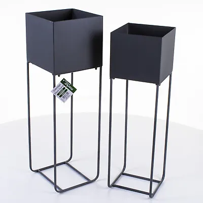 £29.99 • Buy Set Of 2 Raised Garden Planter Flower Grow Bed Patio Plant Stand Grey Square 