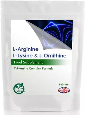 L-Lysine L-Arginine L-Ornithine Tri-Amino Complex 1400Mg Tablets (Pack Of 180) • £22.30