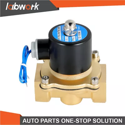 Labwork 110V 120V Volt AC Electric Solenoid Valve Brass Water Air Gas NC 1  NPT • $21.65