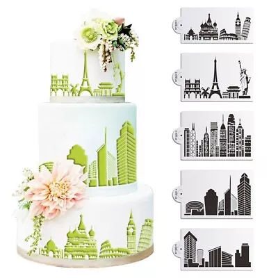 DIY Template Fondant Molds Cake Decorating Tool Landmark Building Cake Stencil • £3.36