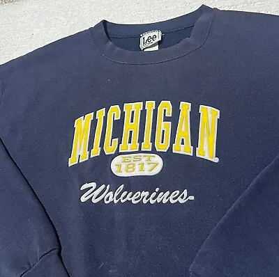 University Of Michigan Wolverines Lee Sport Sweatshirt Size L Convex Logo • $27