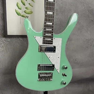 Adult Green Electric Guitar 6 Strings MI-5 Maple Neck Mini HH Pickups • $210.49
