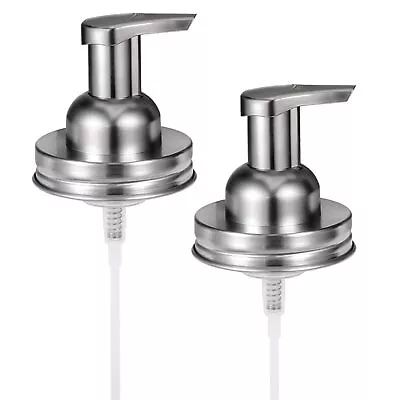 Mason Jar Foaming Soap Pump Dispenser Lids(2)-Rustproof Stainless Steel Lid/P... • $15.31