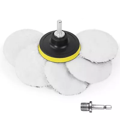 Wool Polishing Buffing Pad 7 Pcs 3 Inch (80mm) Car Polisher Buffer Drill Att... • $13.85