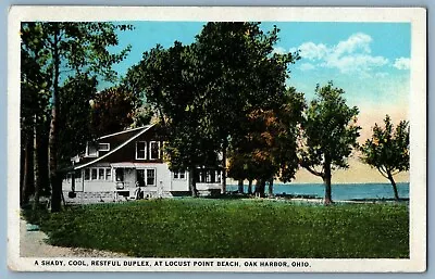 Postcard~ Duplex At Locust Point Beach~ Oak Harbor Ohio • $6.95