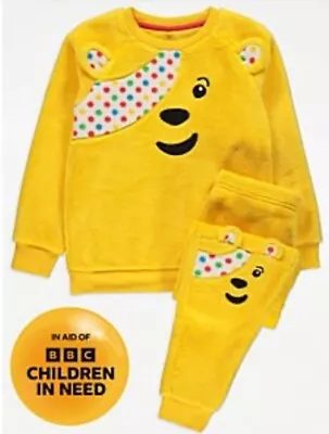 Children In Need Yellow Fleece Pyjamas 13-14 Years • £10