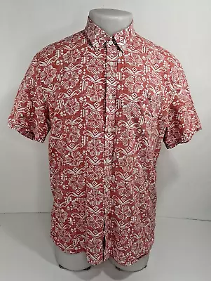 JACK SPADE - Reversed Print Linen Blend Floral Hawaiian Aloha Print Lg. Shirt • $29.99