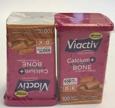 X2 Viactiv Calcium + Vitamin D K Max Formula CARAMEL 100 Soft Chews Exp 5/2024 • $24.99