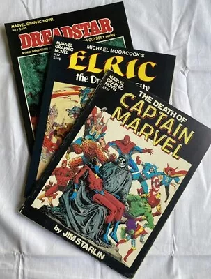 Marvel Graphic Novel Bundle Captain Marvel Elric Dreadstar • $20.45