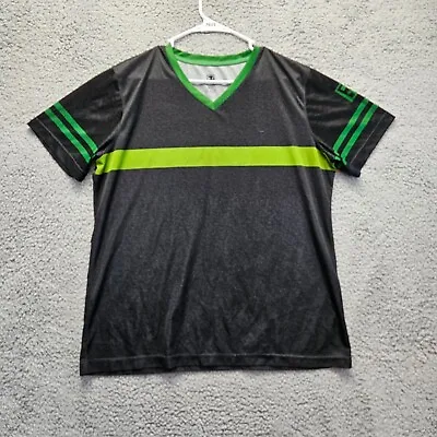 7 Eleven T-Shirt Womens XL Black Green Short Sleeve V-Neck 7-11 Employee Uniform • $7.14