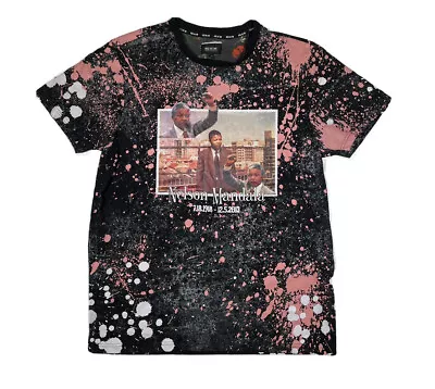 Rise As 1ne Men’s Nelson Mandela T Shirt Size XL Black Splatter Design • $17.50