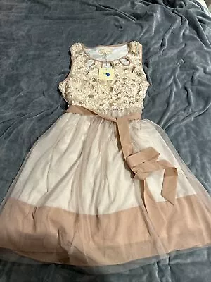 A’reve NWT Light Peach Floral Accent Bodice Semi-formal Dress Medium  • $8