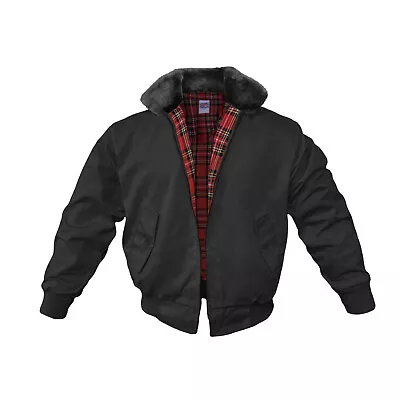 £29.99 • Buy Harington Jacket 1970 Style Scooter Vintage Top Retro MOD Fur Collar Coat Black