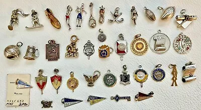 Vintage Sterling Silver Enamel Charms High School College University Sports • $28.95