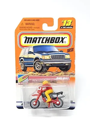 1999 Matchbox Superfast #13 Red Dirt Bike Motorcycle With Rider New • $12.95