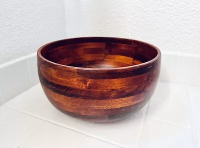 Vintage Wooden Salad Bowl Asian  • $25.59