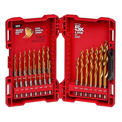 Milwaukee 48-89-4631 23pc RED HELIX Titanium Drill Bit Set (1/16  To 3/8 ) • $39.80