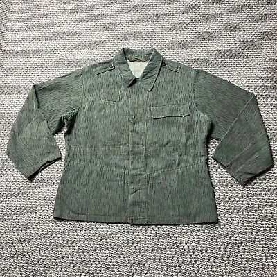 Vintage Combat Coat Adult Medium Button Up Rain Drop Camo Foreign Sateen 60s • $25.47