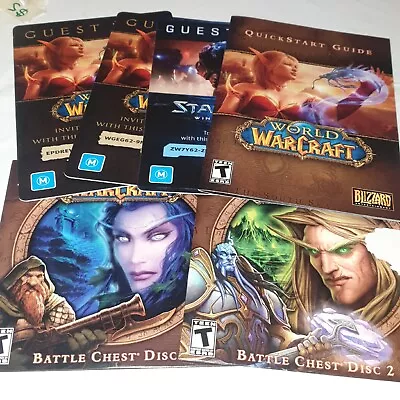 WORLD OF WARCRAFT - BATTLE CHEST   - DISCS 1 & 2 - Plus Extras - FREE POST • $12.99