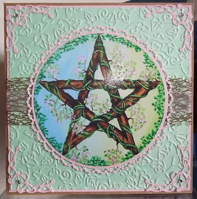 Handmade Pagan Beltane Handfasting Wedding Any Occasion Card Pentacle Star • £6.65