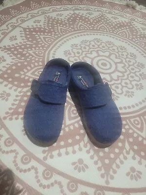 £45 • Buy Haflinger Mens Blue Pure New Wool Clogs Slippers Slip Ons Mens