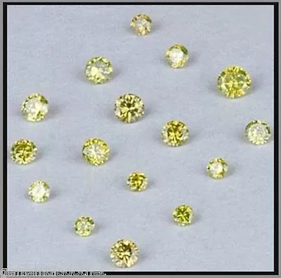 Natural Yellow Diamond Lot Round 16 Pcs Lot Enhanced VVS/VS/SI Fancy Color EDH • $99