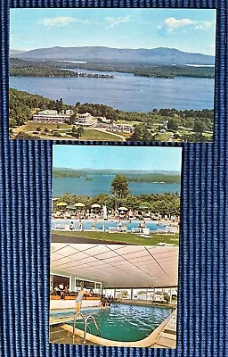 LACONIA WEIRS NH~Shangri-La Resort Motel~Lake Winnipesaukee~Lot Of 2 Postcards • $1.99