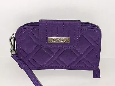 Vera Bradley Plum Purple Wallet ID Wristlet Zip Around Smartphone Wristlet 2.0 • $12.25